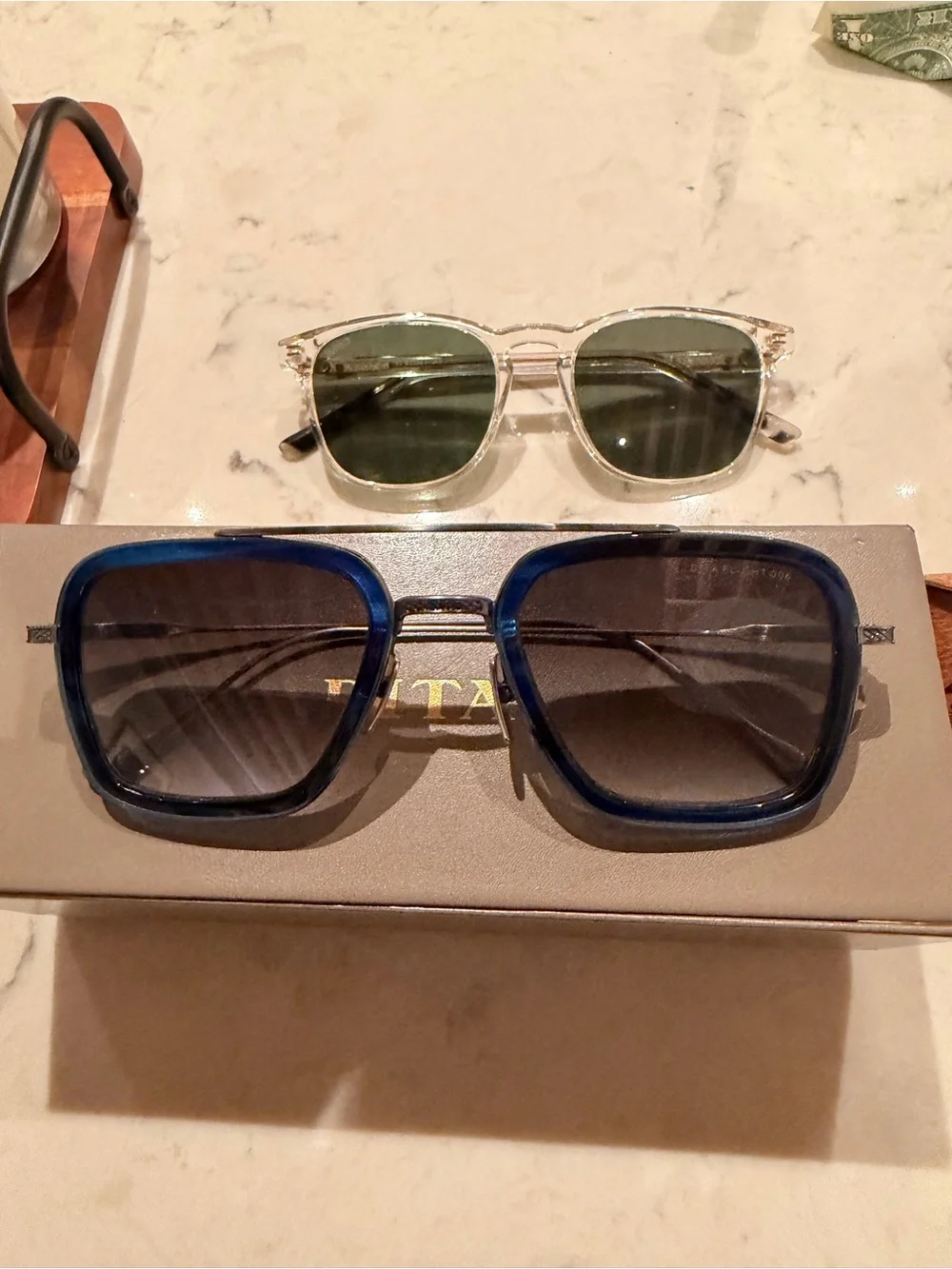 DITA Flight 006 Blue Square Frame Sunglasses with Gradient Lenses